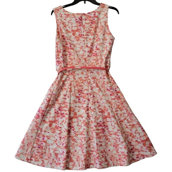 212 Collection Pink Midi Stretch Preppy Geo Print A-Line NEW $54 Women Size S - Picture 2 of 9